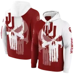 oklahoma sooners graphic punisher crimson white hoodie best selling