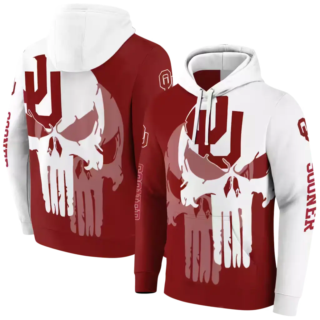 oklahoma sooners graphic punisher crimson white hoodie fashion forward oklahoma sooners graphic punisher crimson white hoodie fashion forward