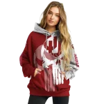 oklahoma sooners graphic punisher crimson white hoodie best selling