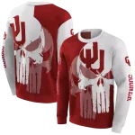 oklahoma sooners graphic punisher crimson white hoodie best selling