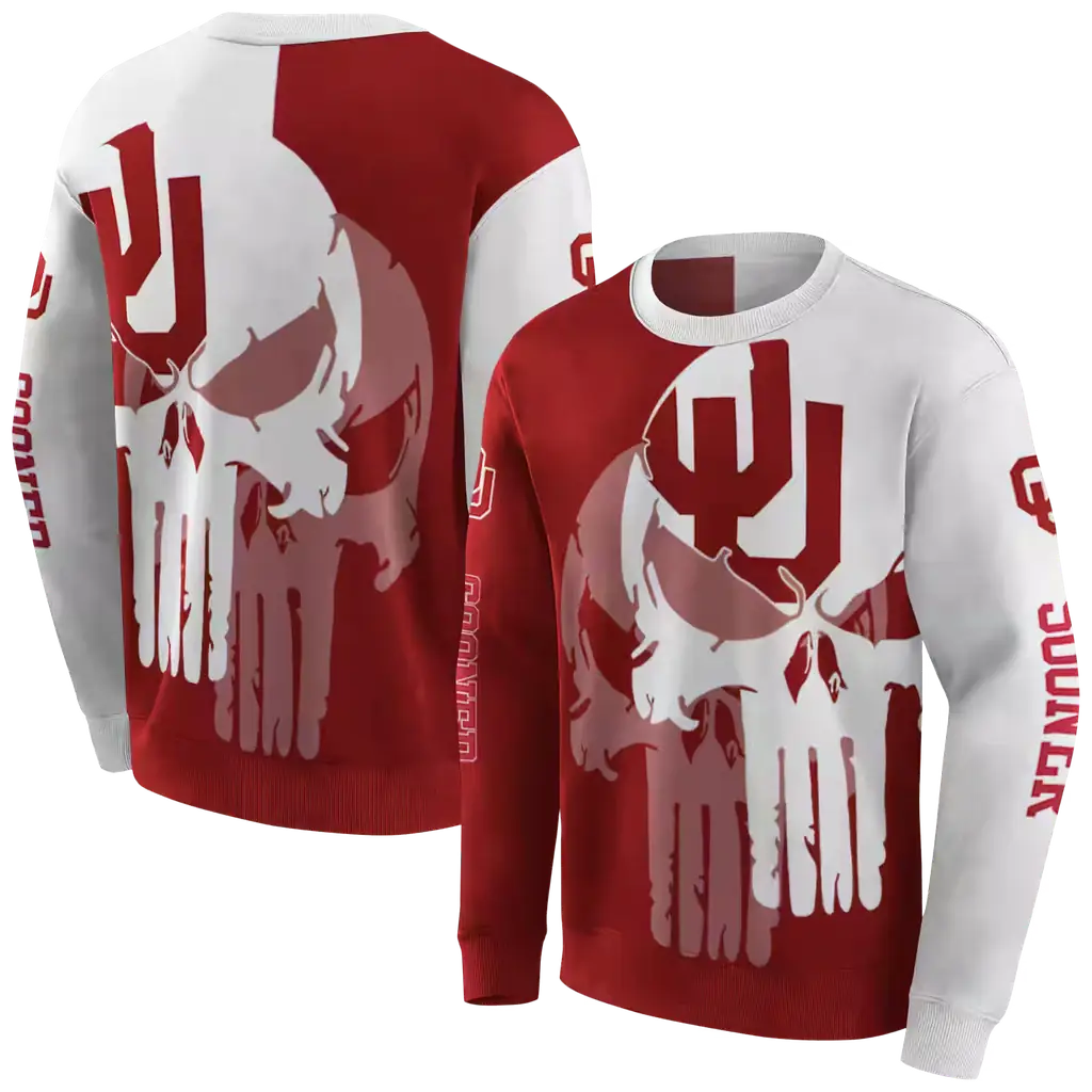 oklahoma sooners graphic punisher crimson white hoodie premium grade oklahoma sooners graphic punisher crimson white hoodie premium grade