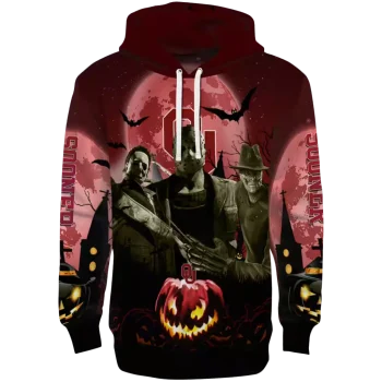 oklahoma sooners halloween vibes crimson black hoodie best selling