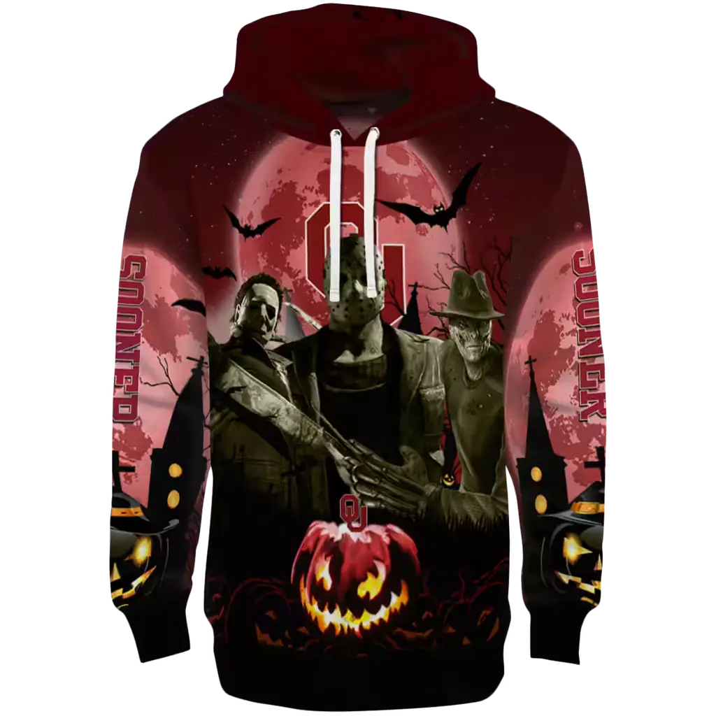 oklahoma sooners halloween vibes crimson black hoodie best selling oklahoma sooners halloween vibes crimson black hoodie best selling