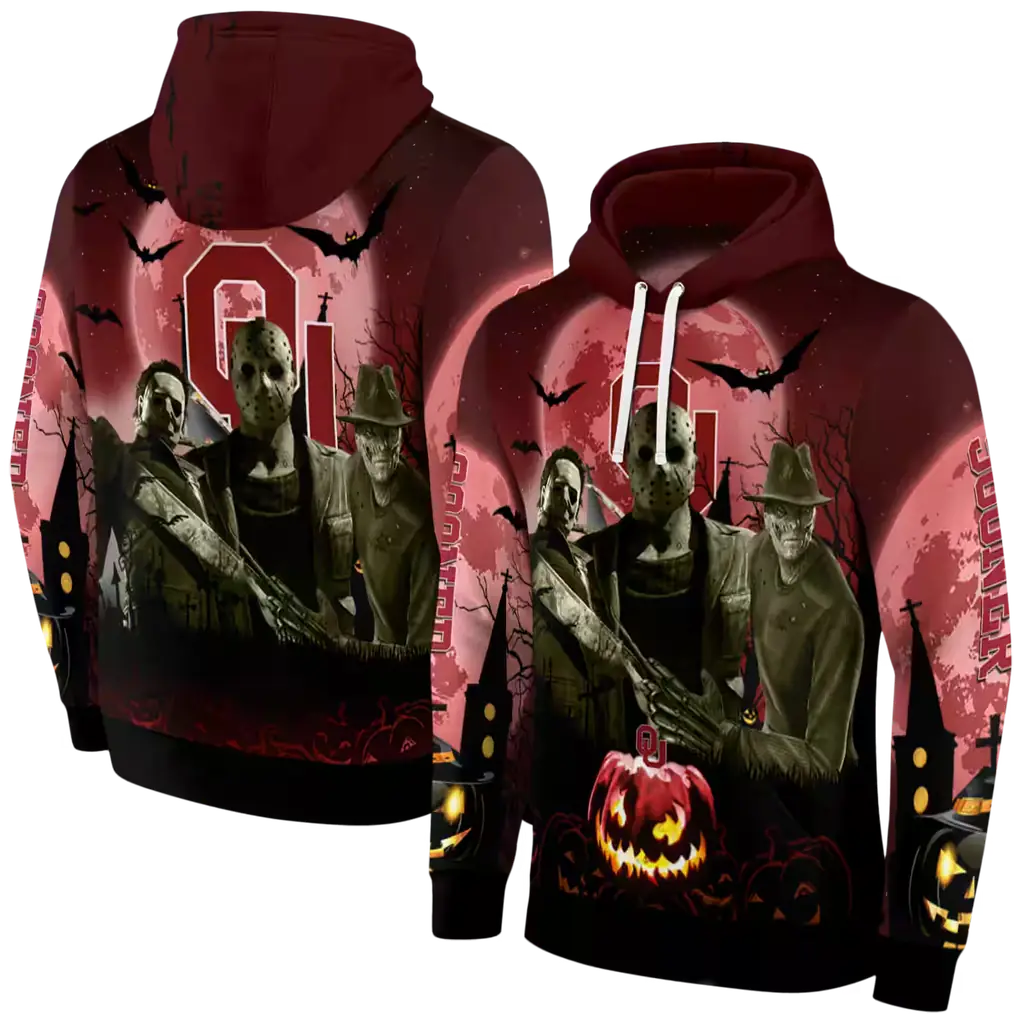 oklahoma sooners halloween vibes crimson black hoodie fashion forward oklahoma sooners halloween vibes crimson black hoodie fashion forward