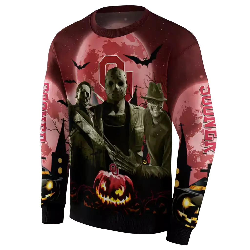 oklahoma sooners halloween vibes crimson black hoodie new arrival oklahoma sooners halloween vibes crimson black hoodie new arrival