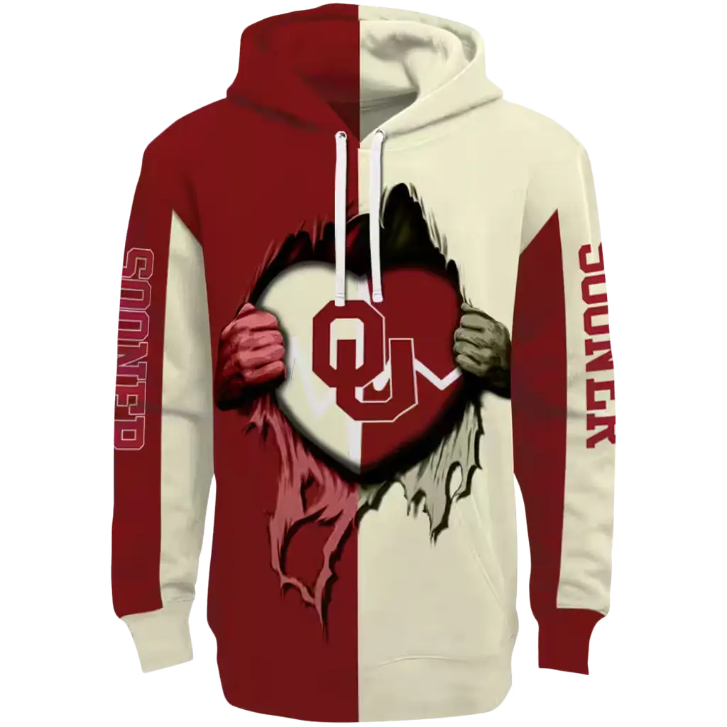 oklahoma sooners heartbeat graphic crimson hoodie best selling oklahoma sooners heartbeat graphic crimson hoodie best selling