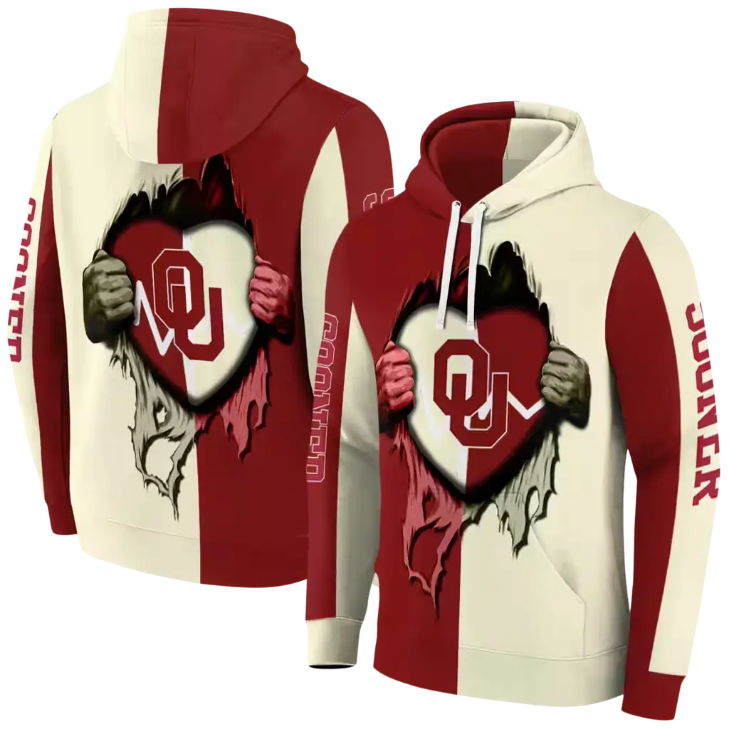 oklahoma sooners heartbeat graphic crimson hoodie fashion forward oklahoma sooners heartbeat graphic crimson hoodie fashion forward