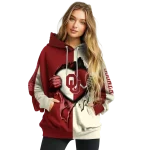 oklahoma sooners heartbeat graphic crimson hoodie best selling