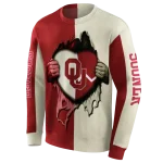 oklahoma sooners heartbeat graphic crimson hoodie best selling