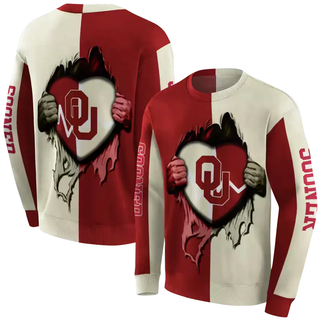 oklahoma sooners heartbeat graphic crimson hoodie premium grade oklahoma sooners heartbeat graphic crimson hoodie premium grade