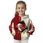 oklahoma sooners heartbeat graphic crimson hoodie best selling