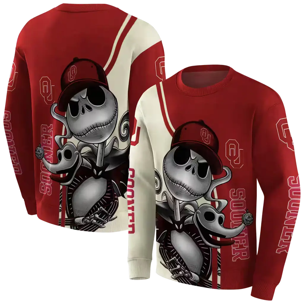 oklahoma sooners jack skellington crimson hoodie premium grade oklahoma sooners jack skellington crimson hoodie premium grade