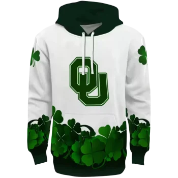 oklahoma sooners lucky motif white green hoodie best selling