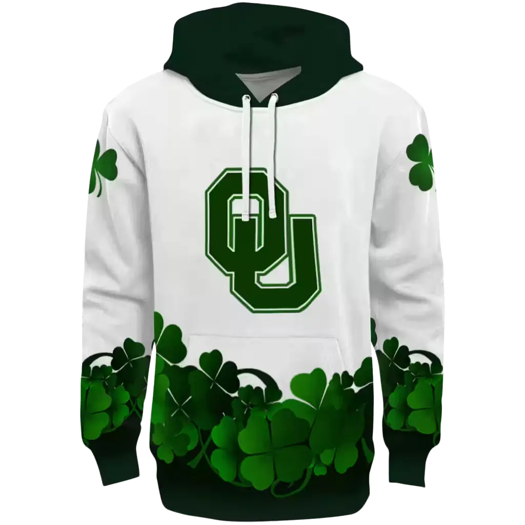 oklahoma sooners lucky motif white green hoodie best selling oklahoma sooners lucky motif white green hoodie best selling