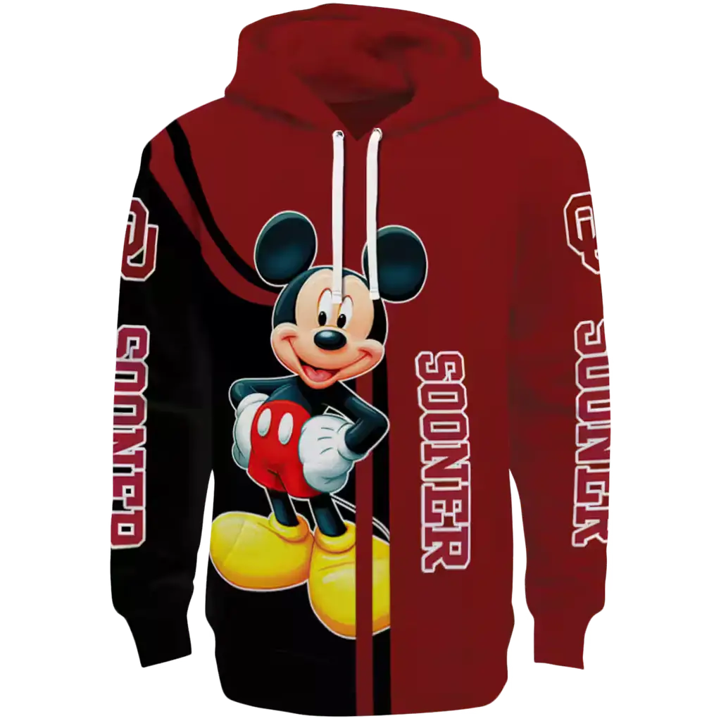 oklahoma sooners mickey mouse crimson black hoodie best selling oklahoma sooners mickey mouse crimson black hoodie best selling
