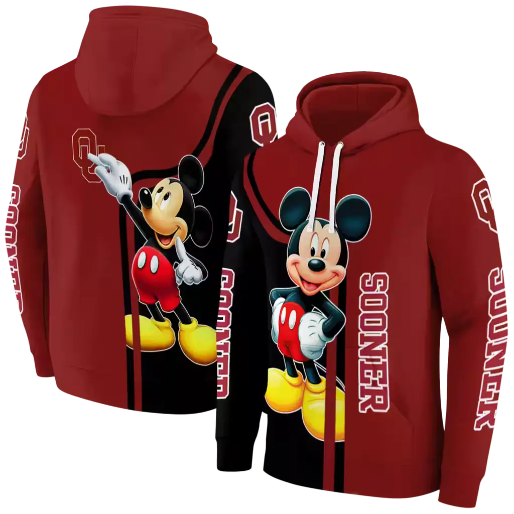 oklahoma sooners mickey mouse crimson black hoodie fashion forward oklahoma sooners mickey mouse crimson black hoodie fashion forward
