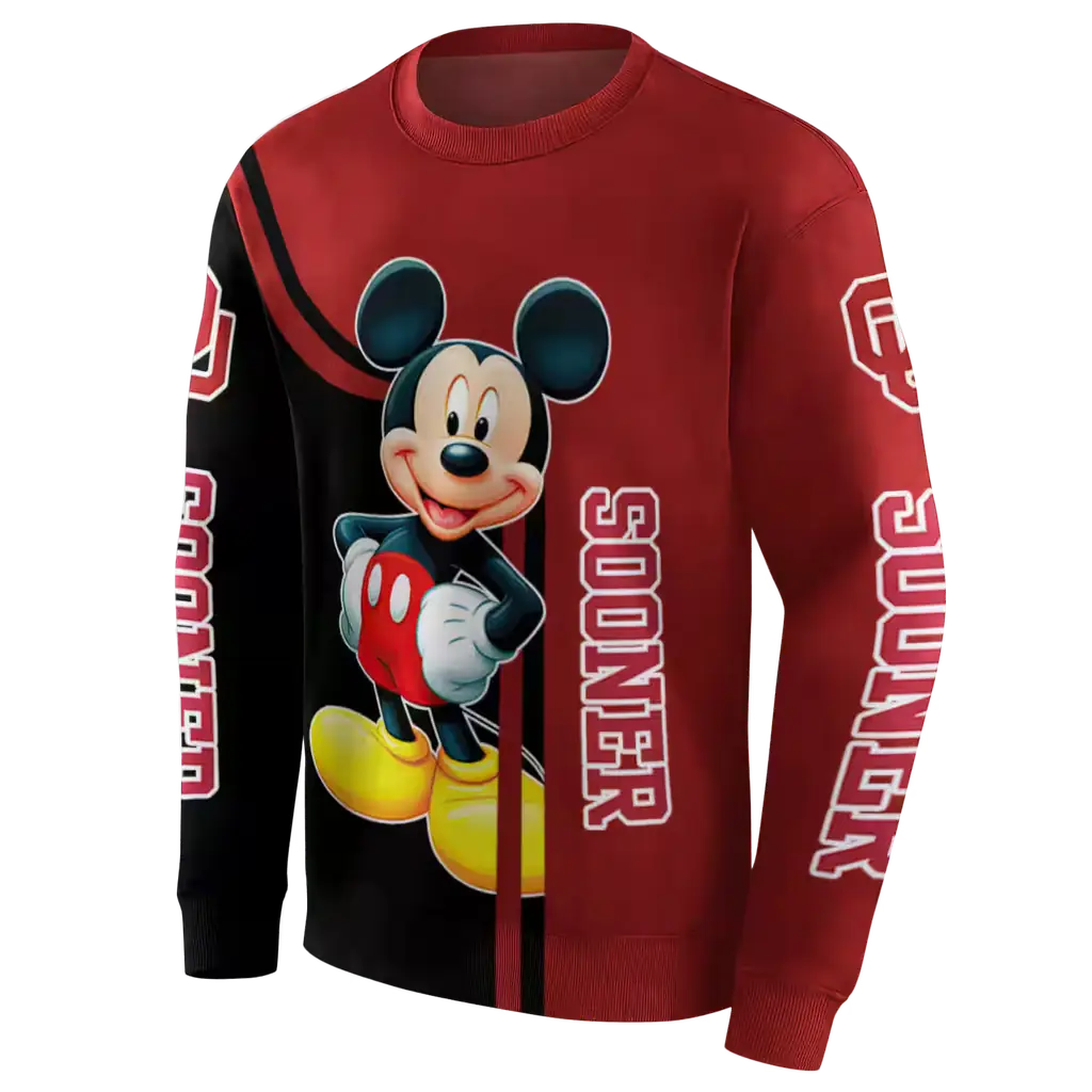 oklahoma sooners mickey mouse crimson black hoodie new arrival oklahoma sooners mickey mouse crimson black hoodie new arrival