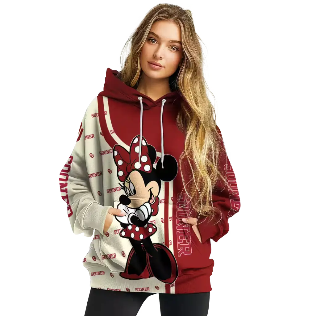 oklahoma sooners minnie mouse crimson hoodie high quality oklahoma sooners minnie mouse crimson hoodie high quality