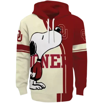 oklahoma sooners playful snoopy crimson hoodie best selling