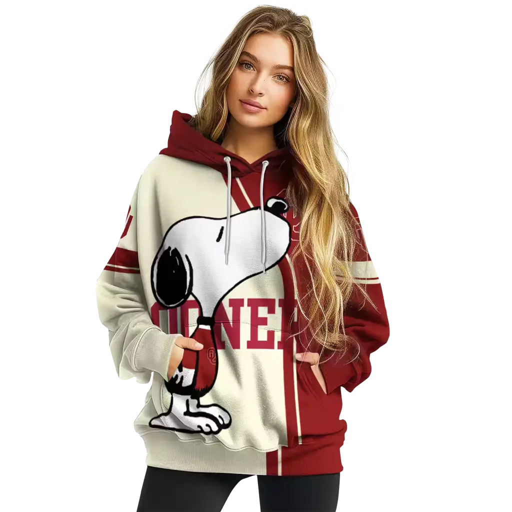 oklahoma sooners playful snoopy crimson hoodie high quality oklahoma sooners playful snoopy crimson hoodie high quality