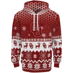 oklahoma sooners reindeer motif crimson hoodie best selling