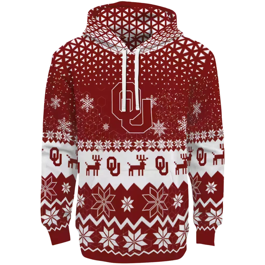 oklahoma sooners reindeer motif crimson hoodie best selling oklahoma sooners reindeer motif crimson hoodie best selling