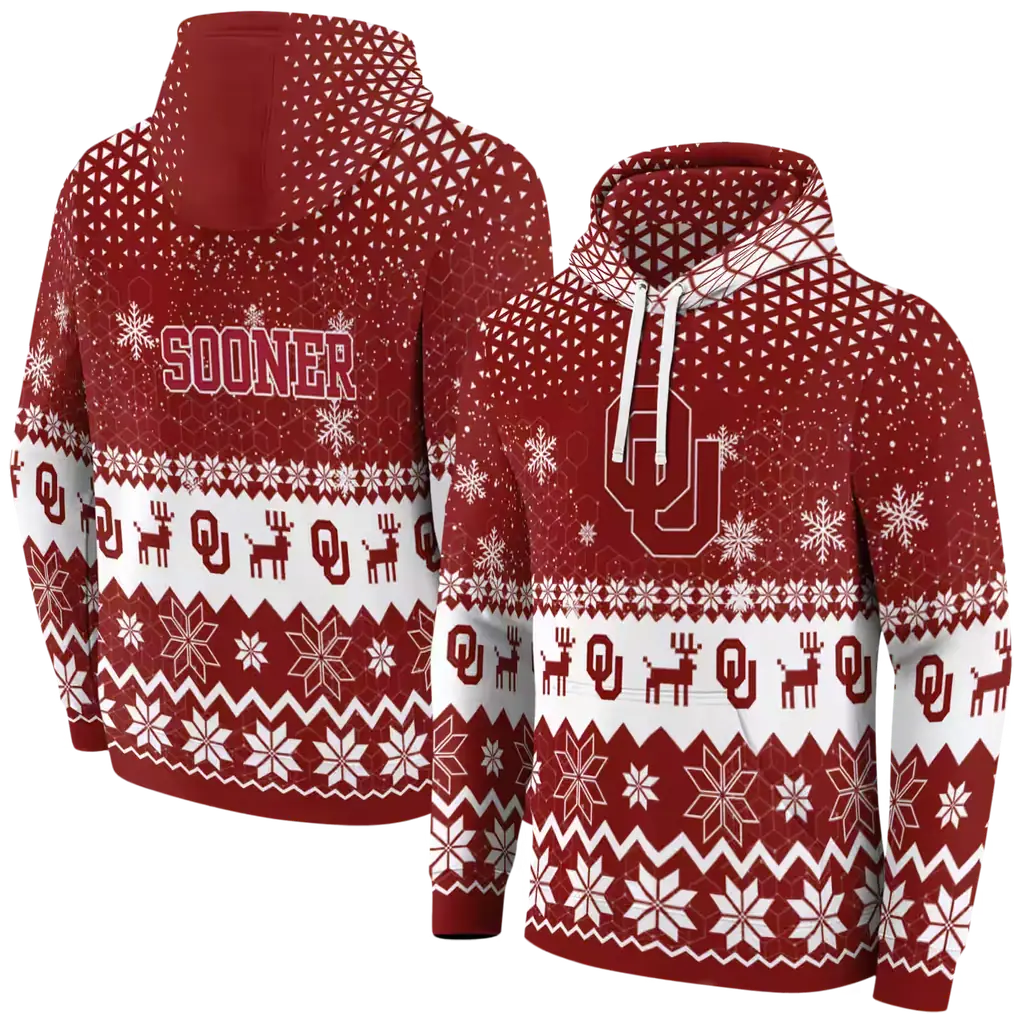 oklahoma sooners reindeer motif crimson hoodie fashion forward oklahoma sooners reindeer motif crimson hoodie fashion forward