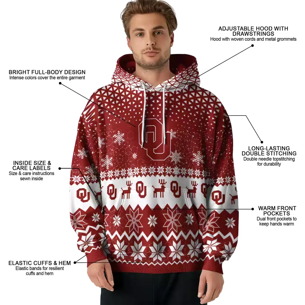oklahoma sooners reindeer motif crimson hoodie latest model oklahoma sooners reindeer motif crimson hoodie latest model