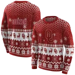 oklahoma sooners reindeer motif crimson hoodie best selling