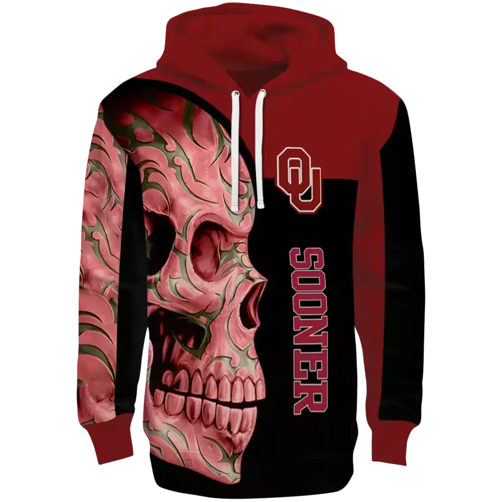 oklahoma sooners skull motif crimson black hoodie best selling oklahoma sooners skull motif crimson black hoodie best selling