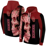 oklahoma sooners skull motif crimson black hoodie best selling