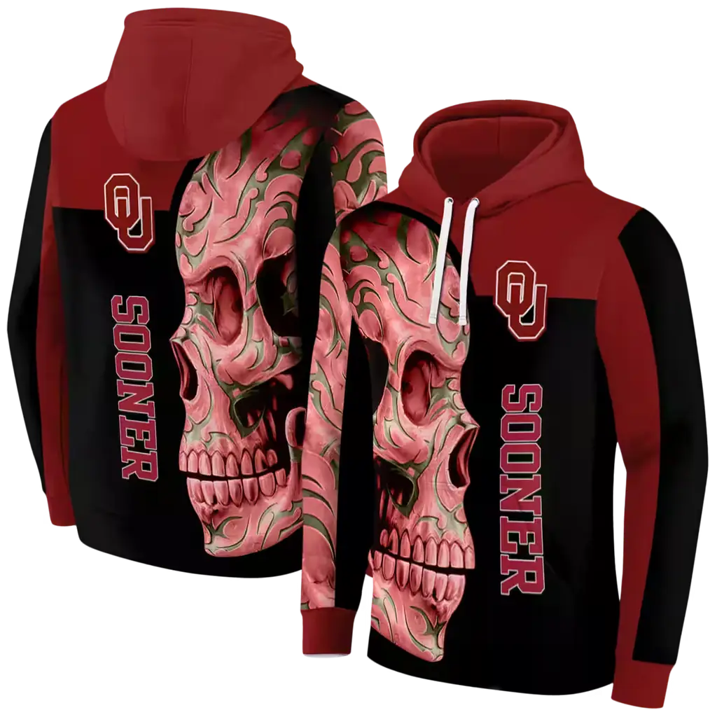 oklahoma sooners skull motif crimson black hoodie fashion forward oklahoma sooners skull motif crimson black hoodie fashion forward