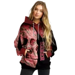 oklahoma sooners skull motif crimson black hoodie best selling