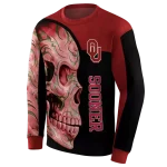 oklahoma sooners skull motif crimson black hoodie best selling