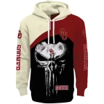 oklahoma sooners skull punisher cream black hoodie best selling
