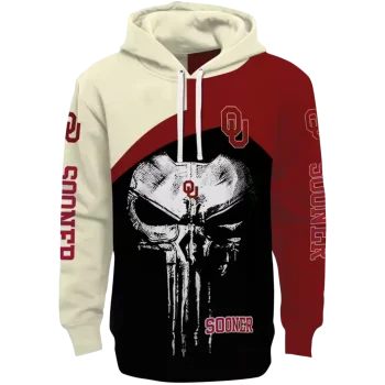 oklahoma sooners skull punisher cream black hoodie best selling