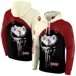 oklahoma sooners skull punisher cream black hoodie best selling