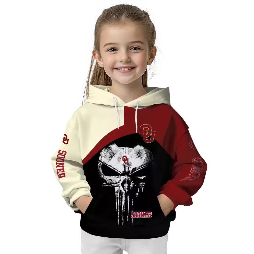 oklahoma sooners skull punisher cream black hoodie top rated oklahoma sooners skull punisher cream black hoodie top rated