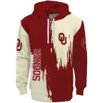 oklahoma sooners splatter effect crimson hoodie best selling