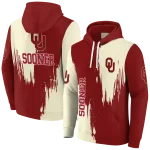 oklahoma sooners splatter effect crimson hoodie best selling