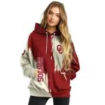 oklahoma sooners splatter effect crimson hoodie best selling