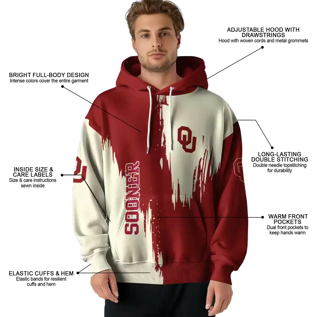 oklahoma sooners splatter effect crimson hoodie latest model oklahoma sooners splatter effect crimson hoodie latest model