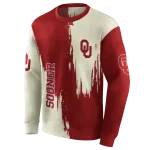 oklahoma sooners splatter effect crimson hoodie best selling