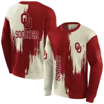 oklahoma sooners splatter effect crimson hoodie best selling