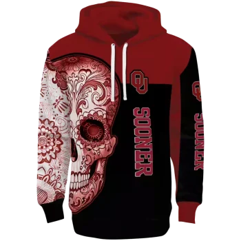oklahoma sooners sugar skull crimson black hoodie best selling