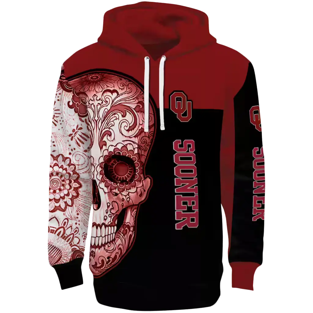 oklahoma sooners sugar skull crimson black hoodie best selling oklahoma sooners sugar skull crimson black hoodie best selling
