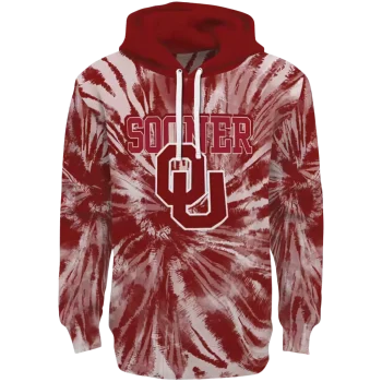 oklahoma sooners tie dye pattern crimson hoodie best selling