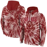 oklahoma sooners tie dye pattern crimson hoodie best selling