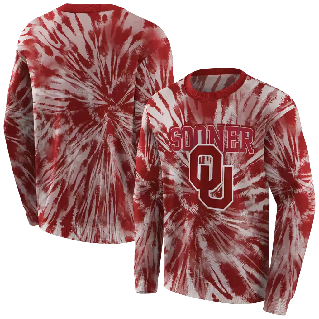 oklahoma sooners tie dye pattern crimson hoodie premium grade oklahoma sooners tie dye pattern crimson hoodie premium grade