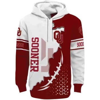 oklahoma sooners triangular pattern crimson white hoodie best selling